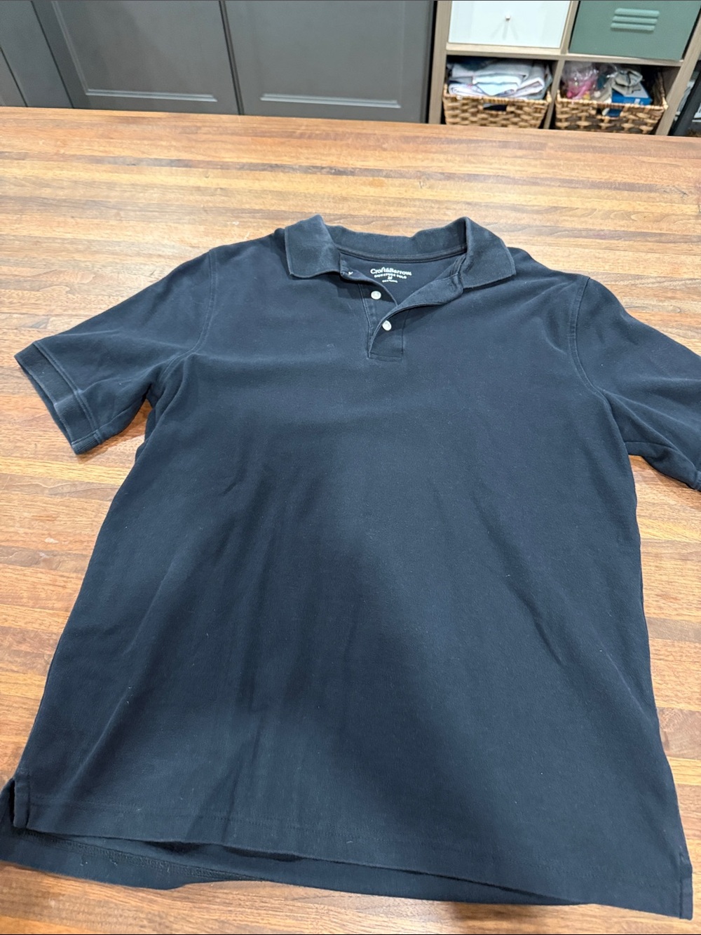 croft & barrow Men's Black Short-Sleeve Polo